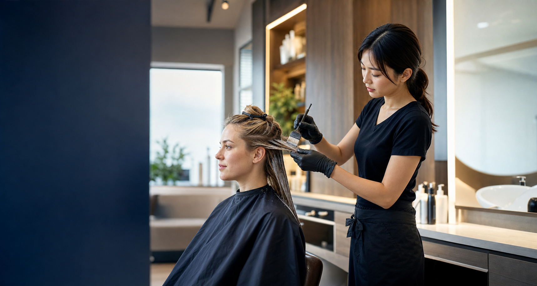 A professional salon hair treatment